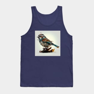 Sparrow Bird Design Tank Top